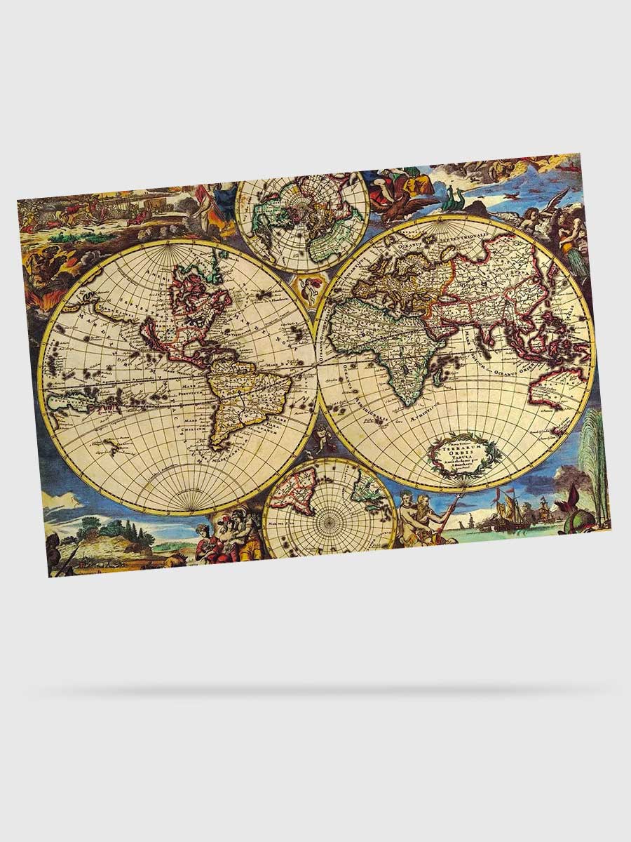 Puzzle Carte du Monde Ancienne 1000 Pièces - GoCrazyPuzzle