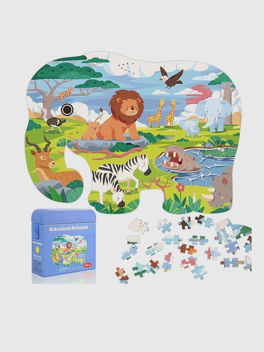 Puzzle Éléphant 150 Pièces – Grand Puzzle pour Enfants 4 à 10 Ans - GoCrazyPuzzle