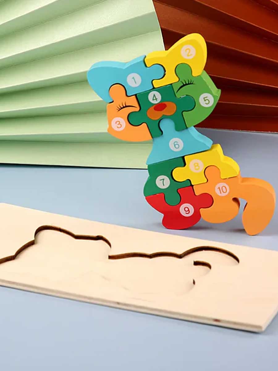 Puzzle Enfant 3 ans | Couleurs & Chiffres Chat - GoCrazyPuzzle
