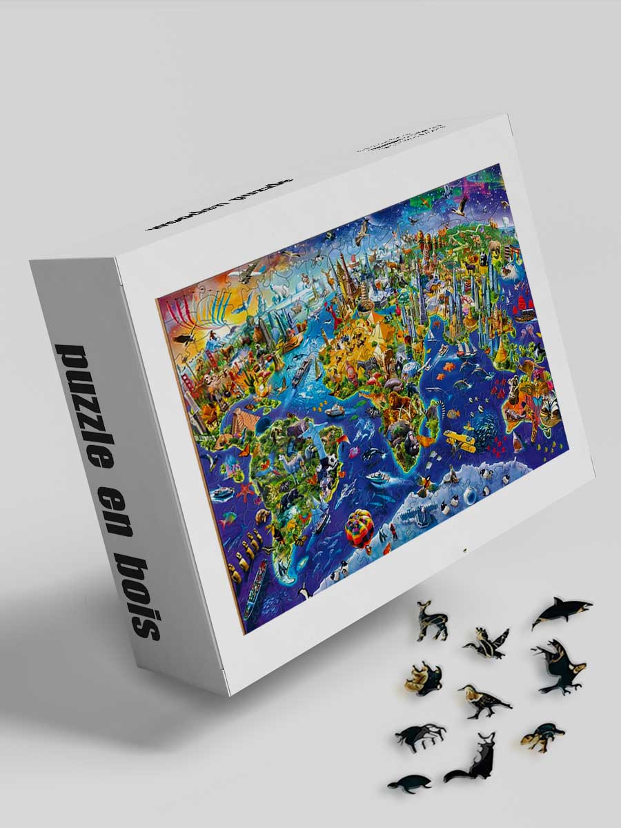 Puzzle Monde Bois - GoCrazyPuzzle