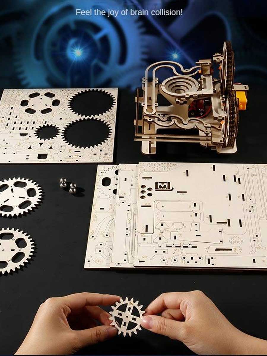 Puzzle en Bois 3d - Circuit à Billes avec Piles - GoCrazyPuzzle