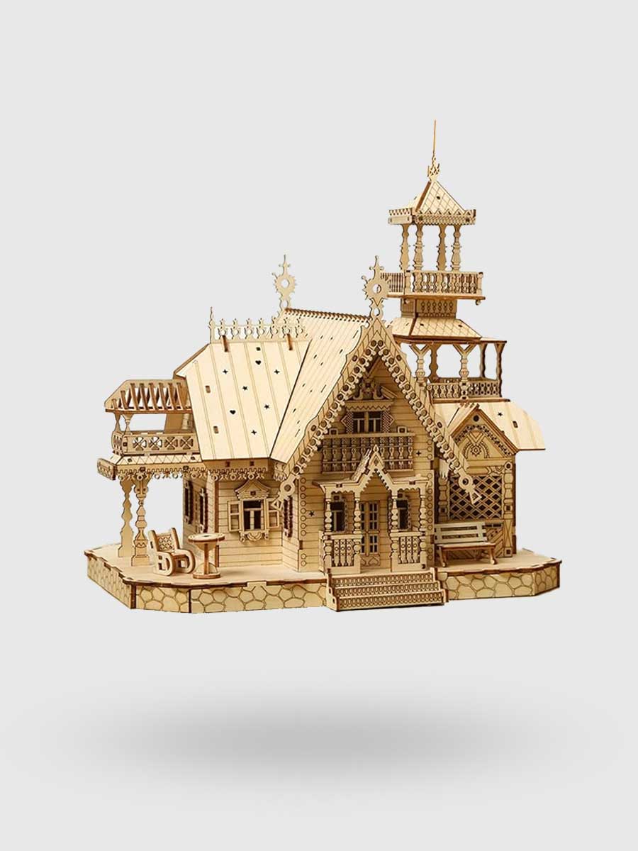 Puzzle en Bois 3d Maison Villa avec Lumière - GoCrazyPuzzle