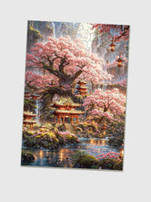 Puzzle en Bois Adulte - Temple Caché sous les Cerisiers - GoCrazyPuzzle