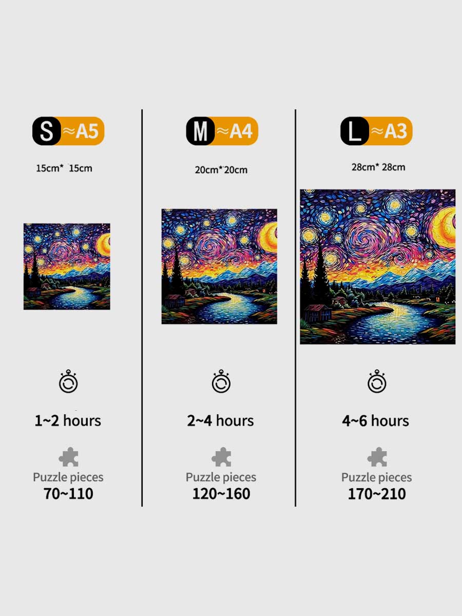 Puzzle en Bois Adulte Nuit Étoilée - GoCrazyPuzzle