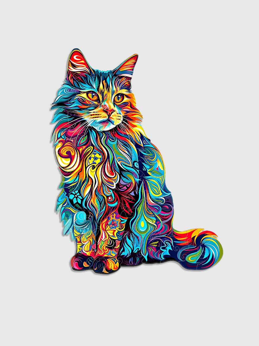 Puzzle en Bois Chat Fantaisie - GoCrazyPuzzle