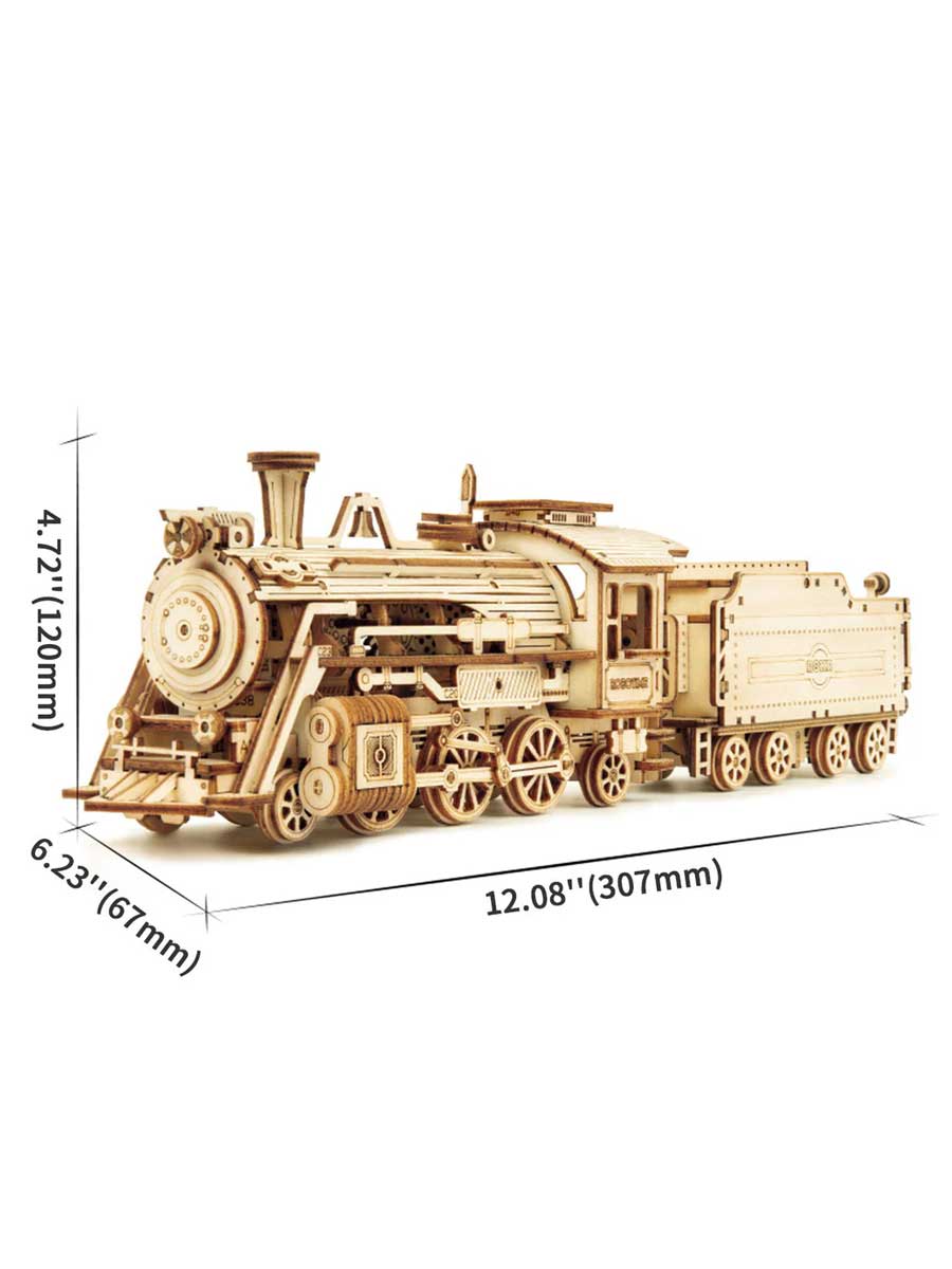 Train à Vapeur Express Puzzle 3D en Bois - GoCrazyPuzzle