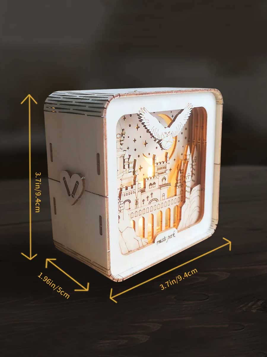 Veilleuse Puzzle 3D Château en Bois - GoCrazyPuzzle