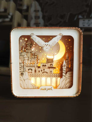 Veilleuse Puzzle 3D Château en Bois - GoCrazyPuzzle
